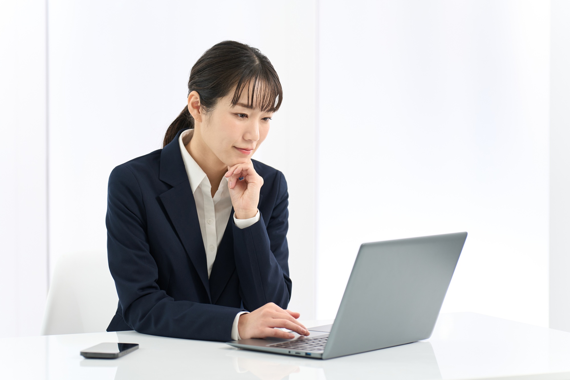 Business woman looking at job change site