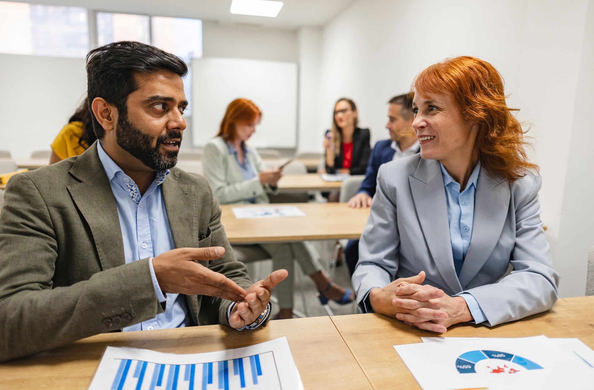 Businessman explaining business strategy during meeting