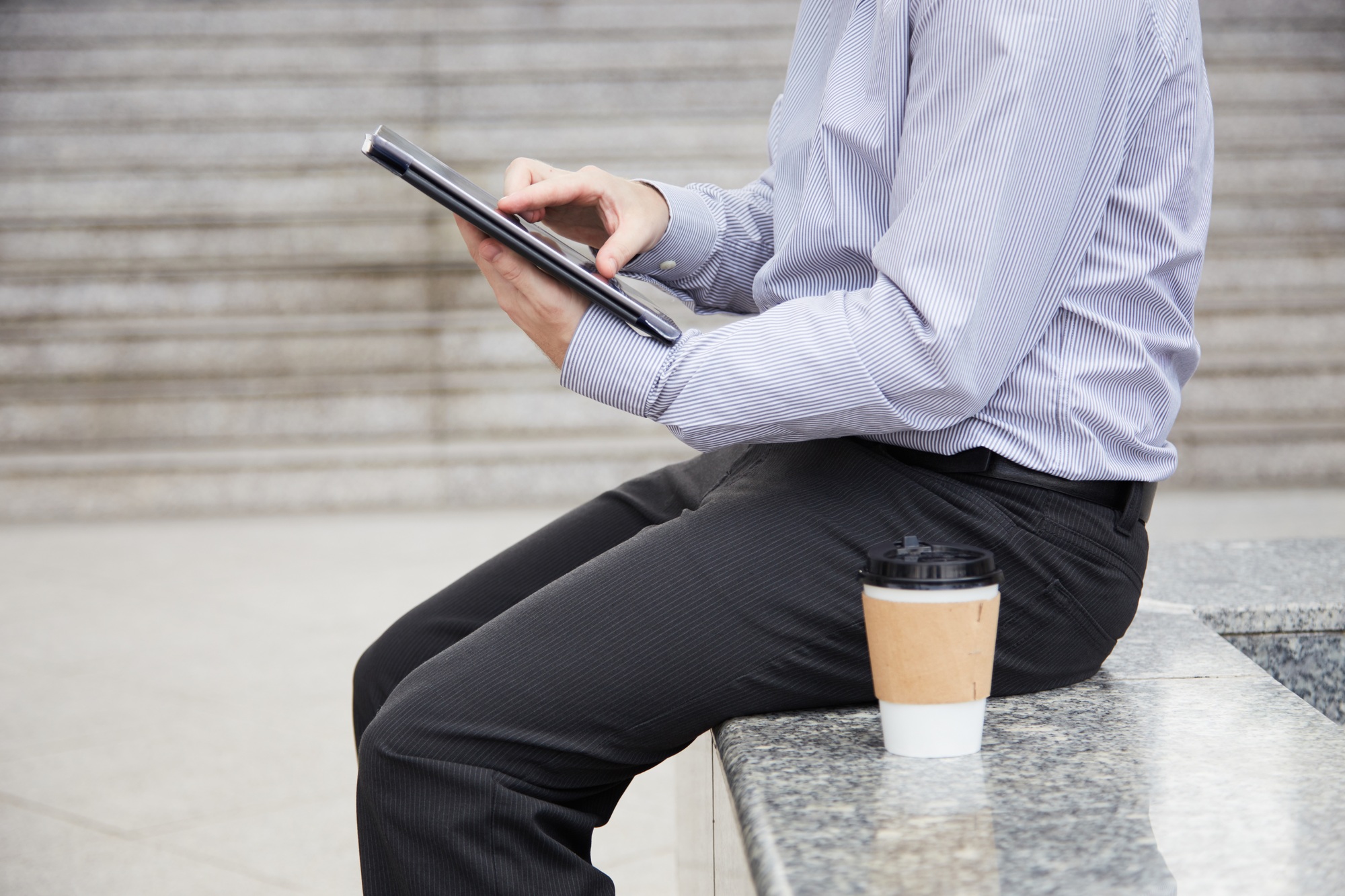 Businessman using application