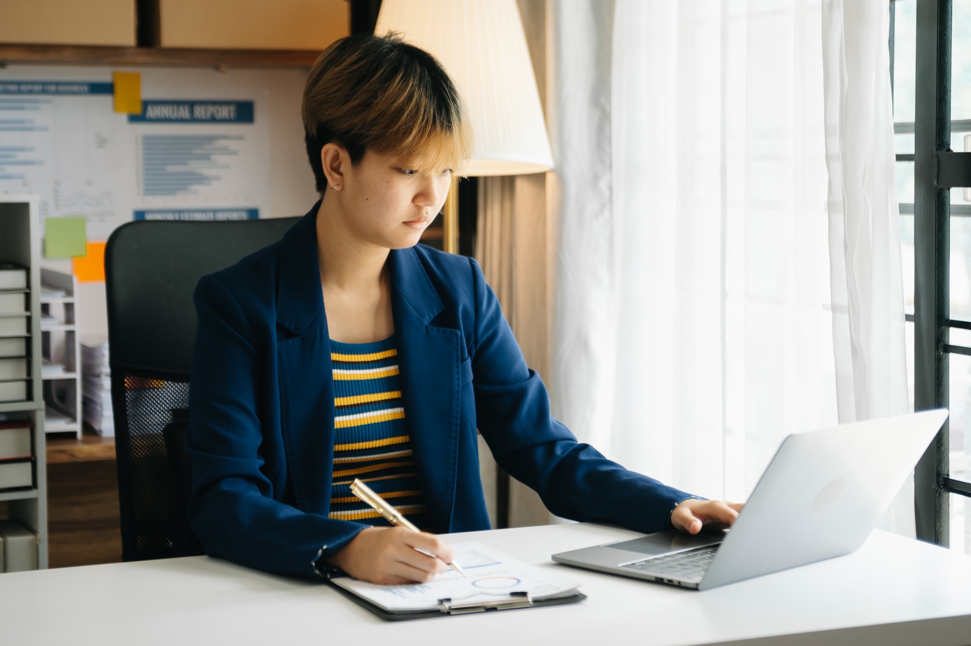 businessman working with digital tablet computer and smart phone with financial business