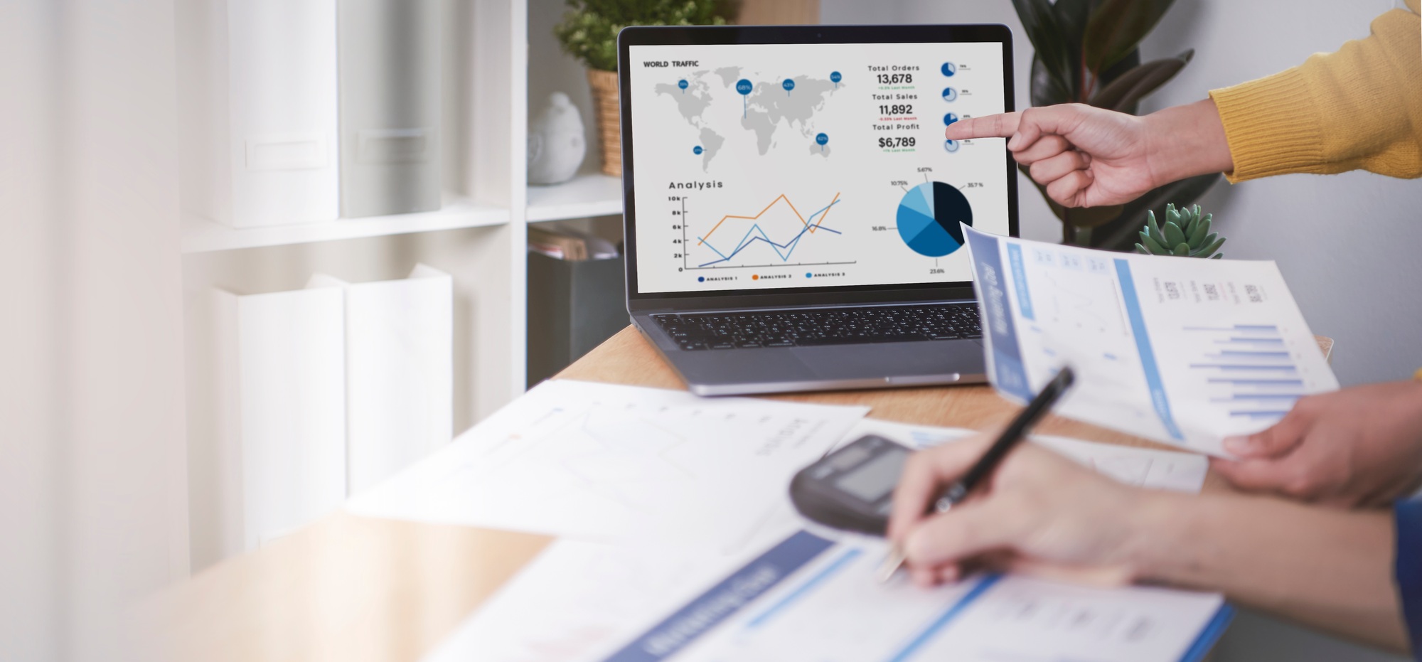 Businesspeople meeting plan analysis graph company finance strategy statistics success concept