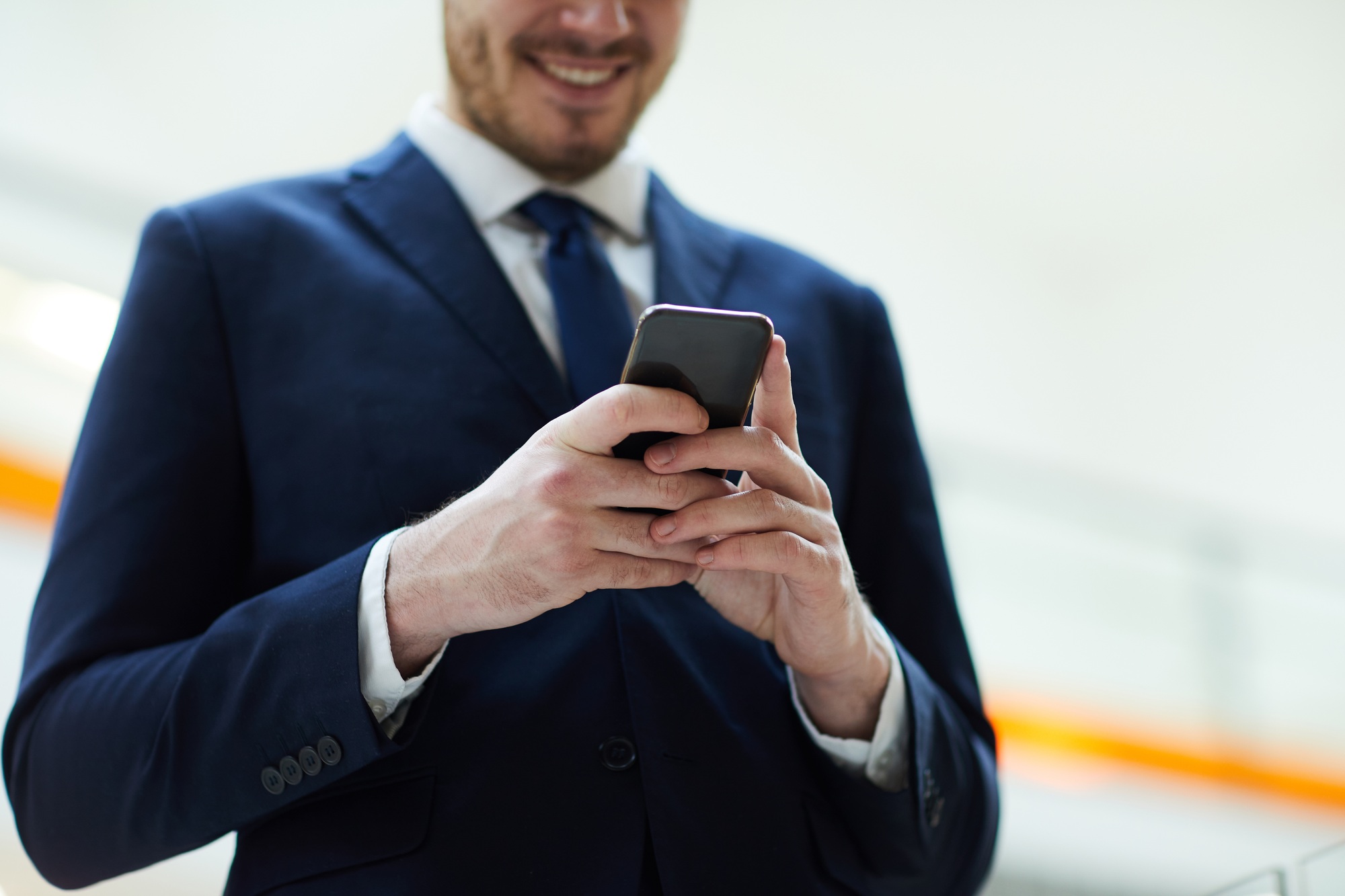 Checking email on smartphone