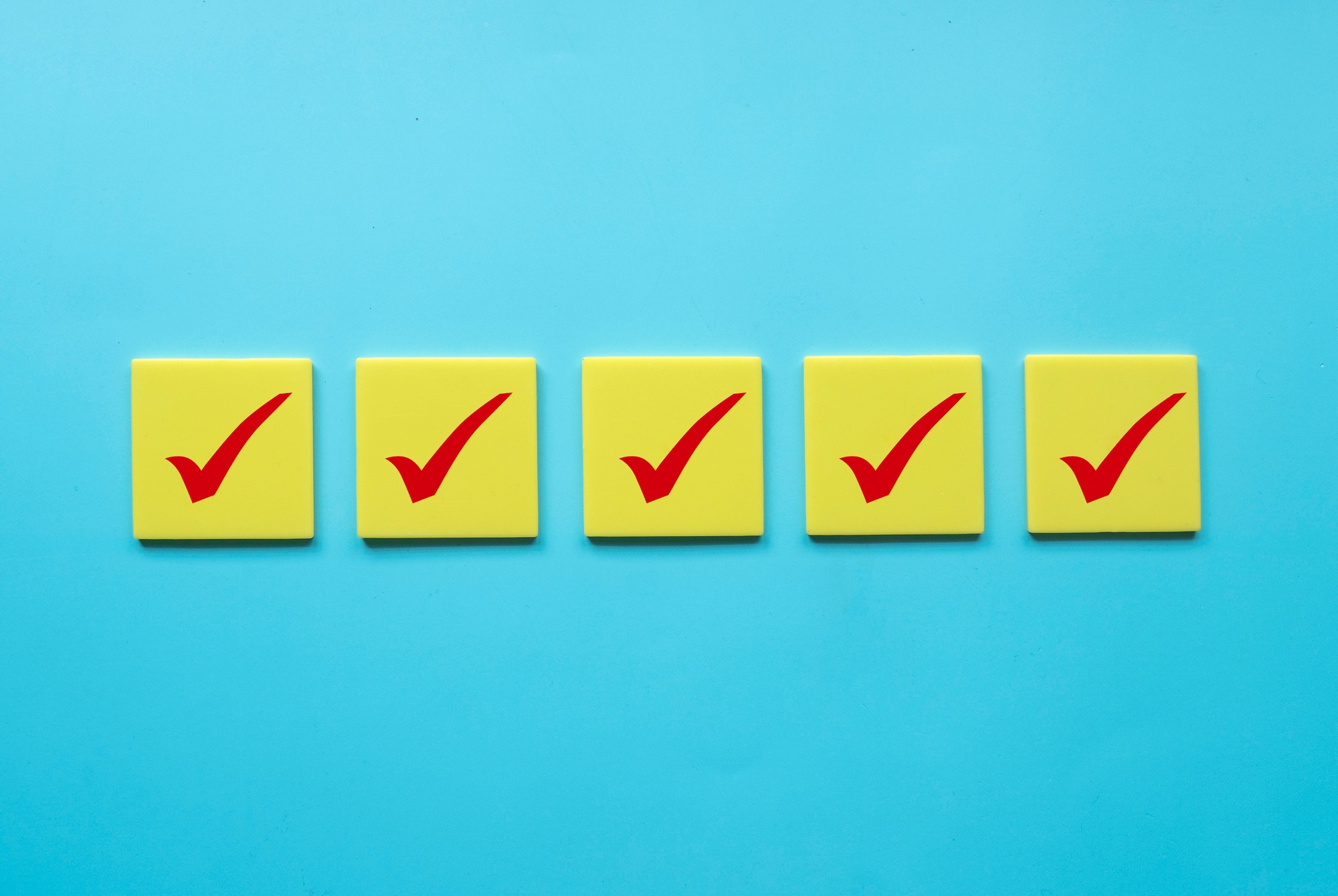 Checklist concept. Accomplishment of objectives or goals. To do list. Planning and verification.