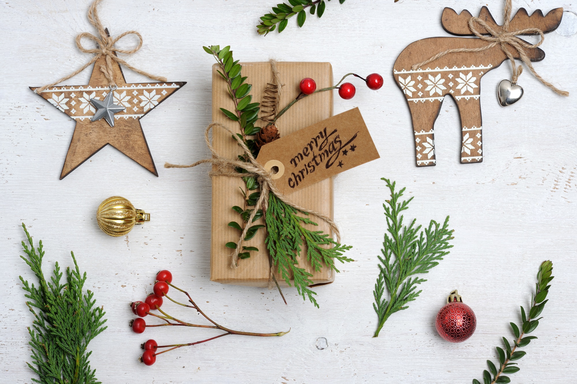 christmas items arrangement