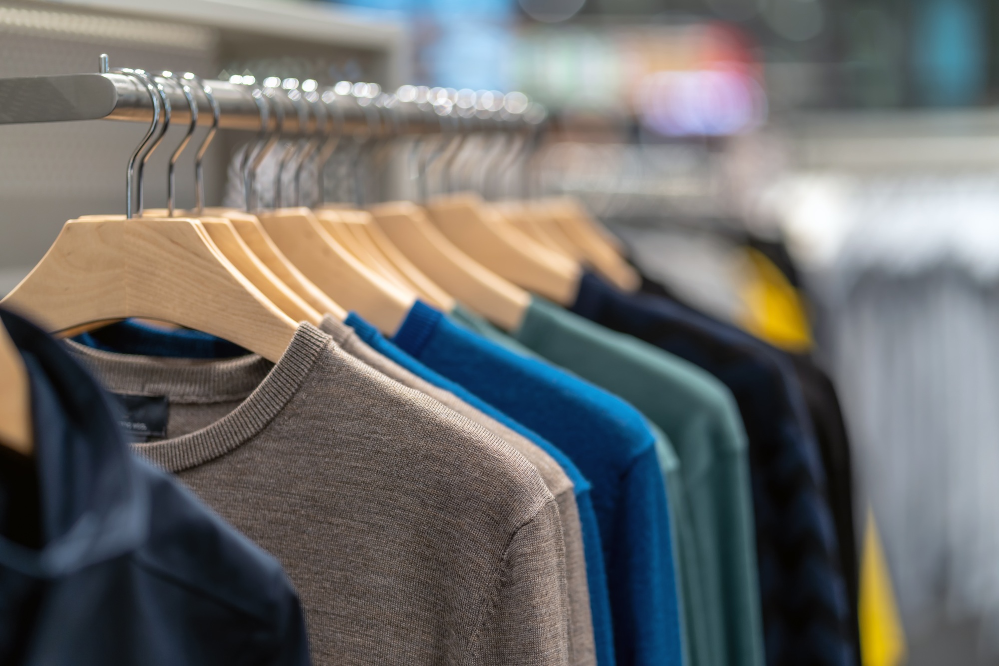clothes line in glasses shop at shopping department store for shopping