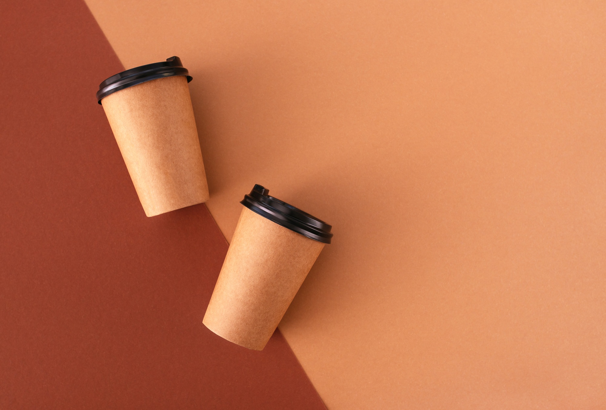 coffee paper cups with place for logo