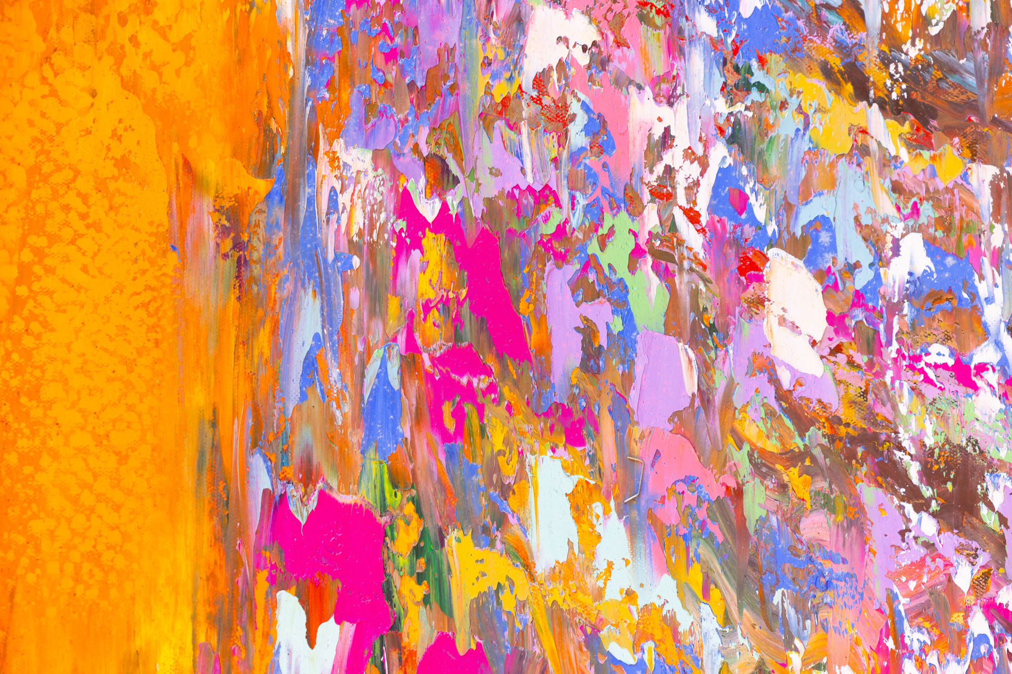 colorful mix of flowing paint. mixed. on canvas texture
