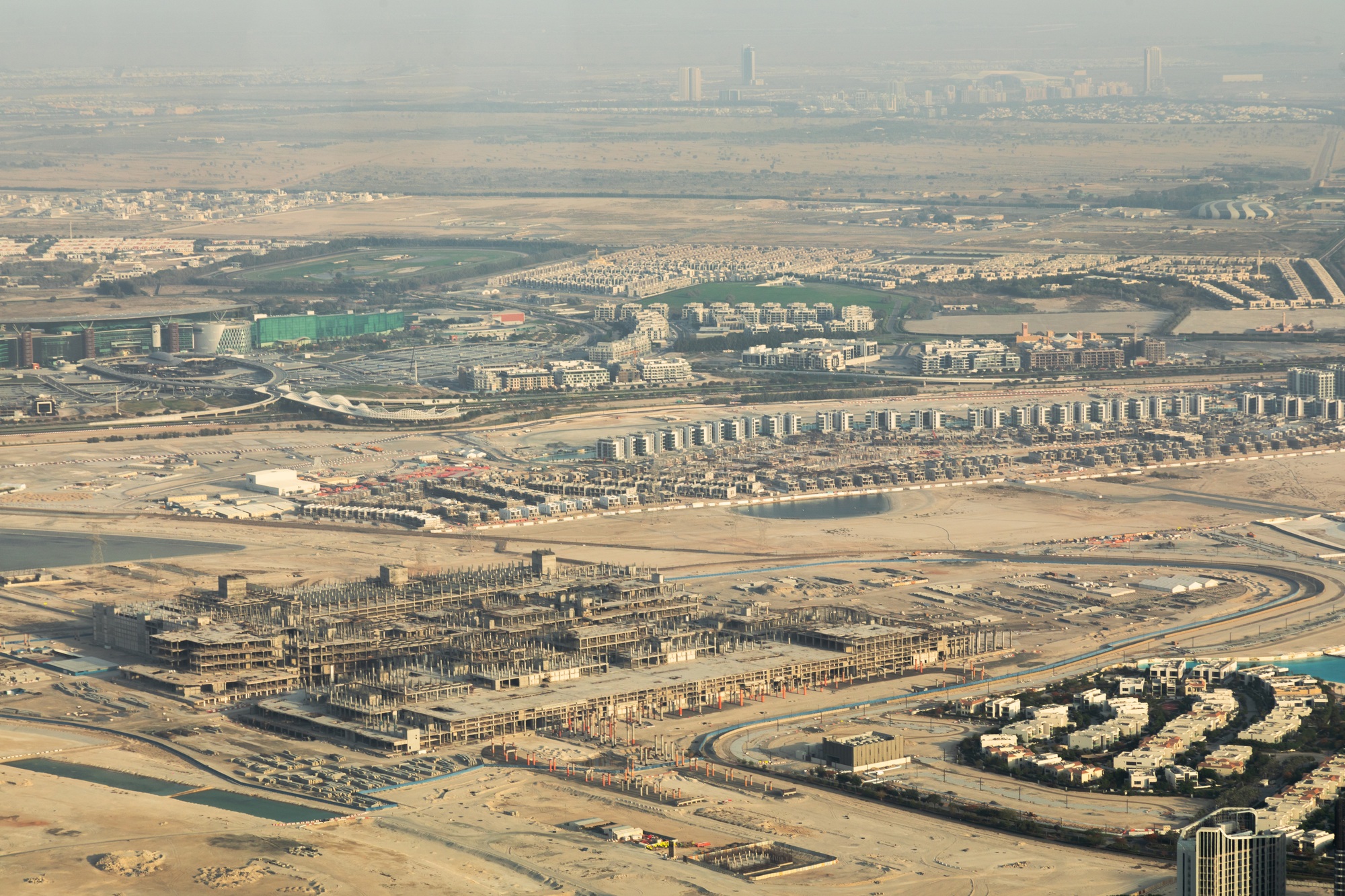 Construction site in desert area of Dubai