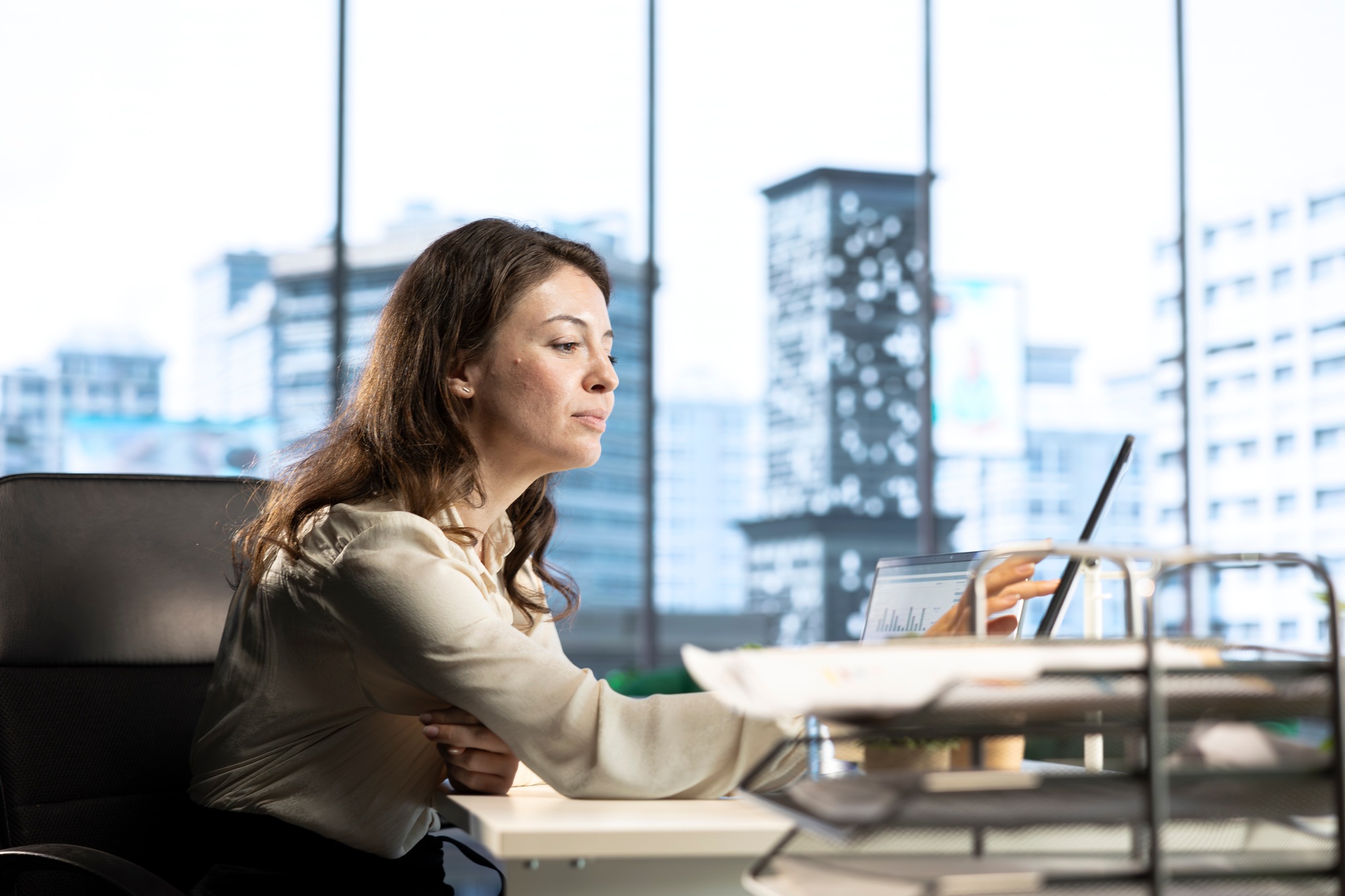 Determined woman leader developing a strategic plan for business growth