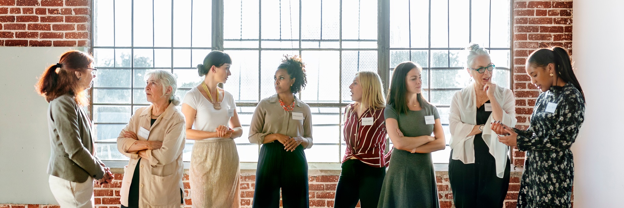 Diverse businesswomen networking