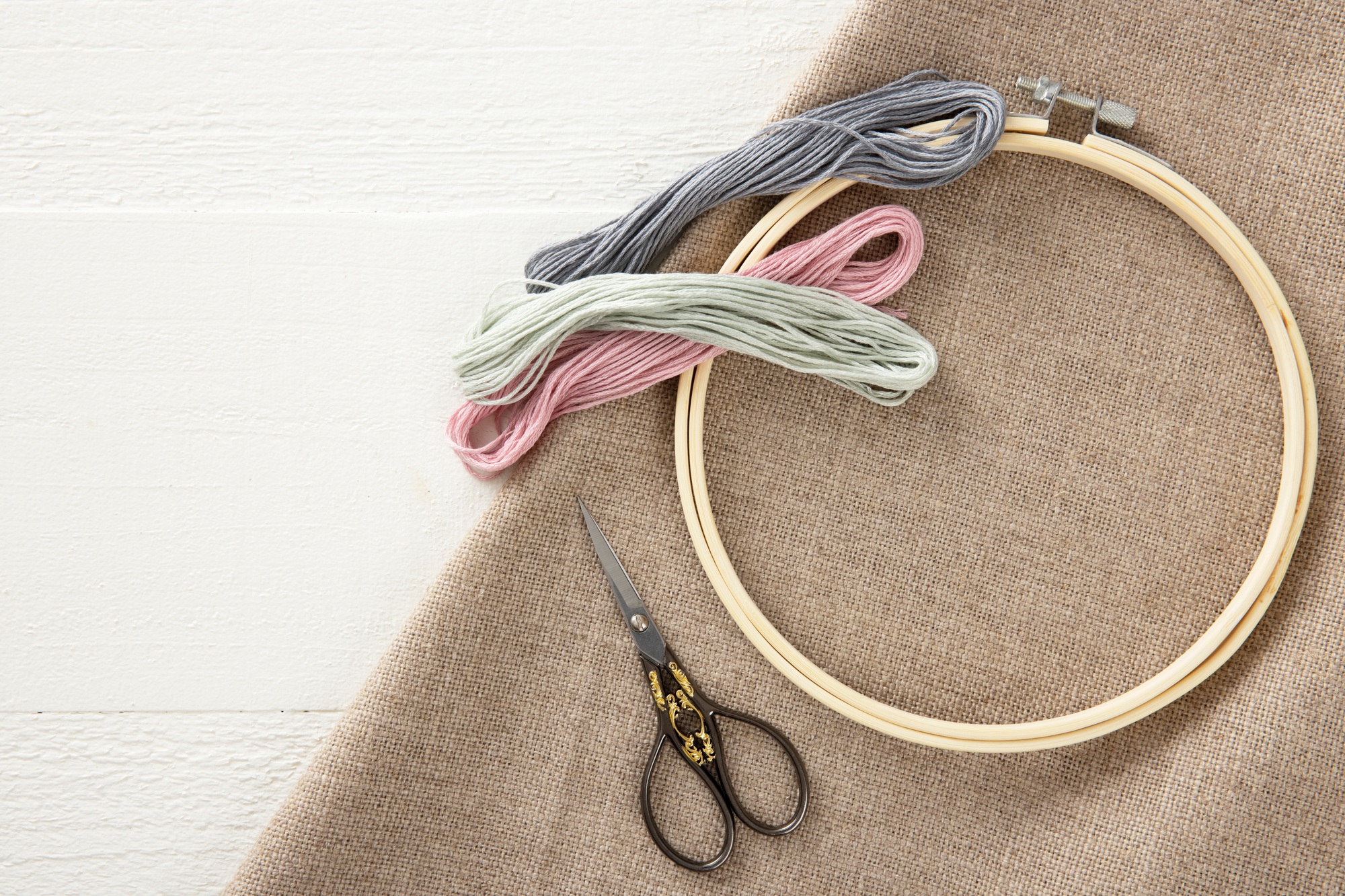 Embroidery Supplies Flat Lay
