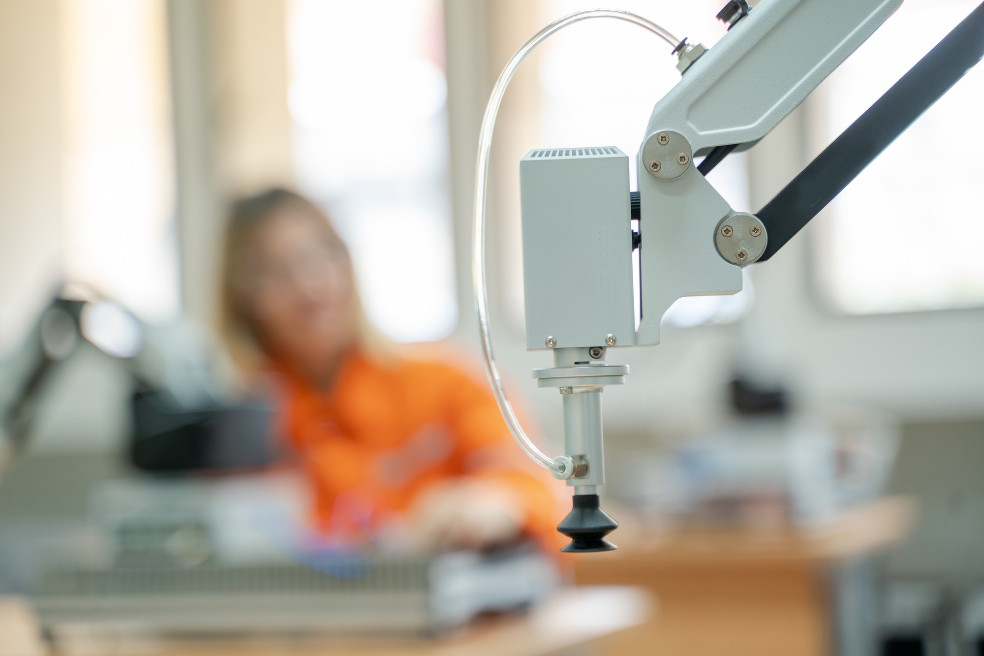Engineer checking and operation robot arm at factory,Technology, automation.
