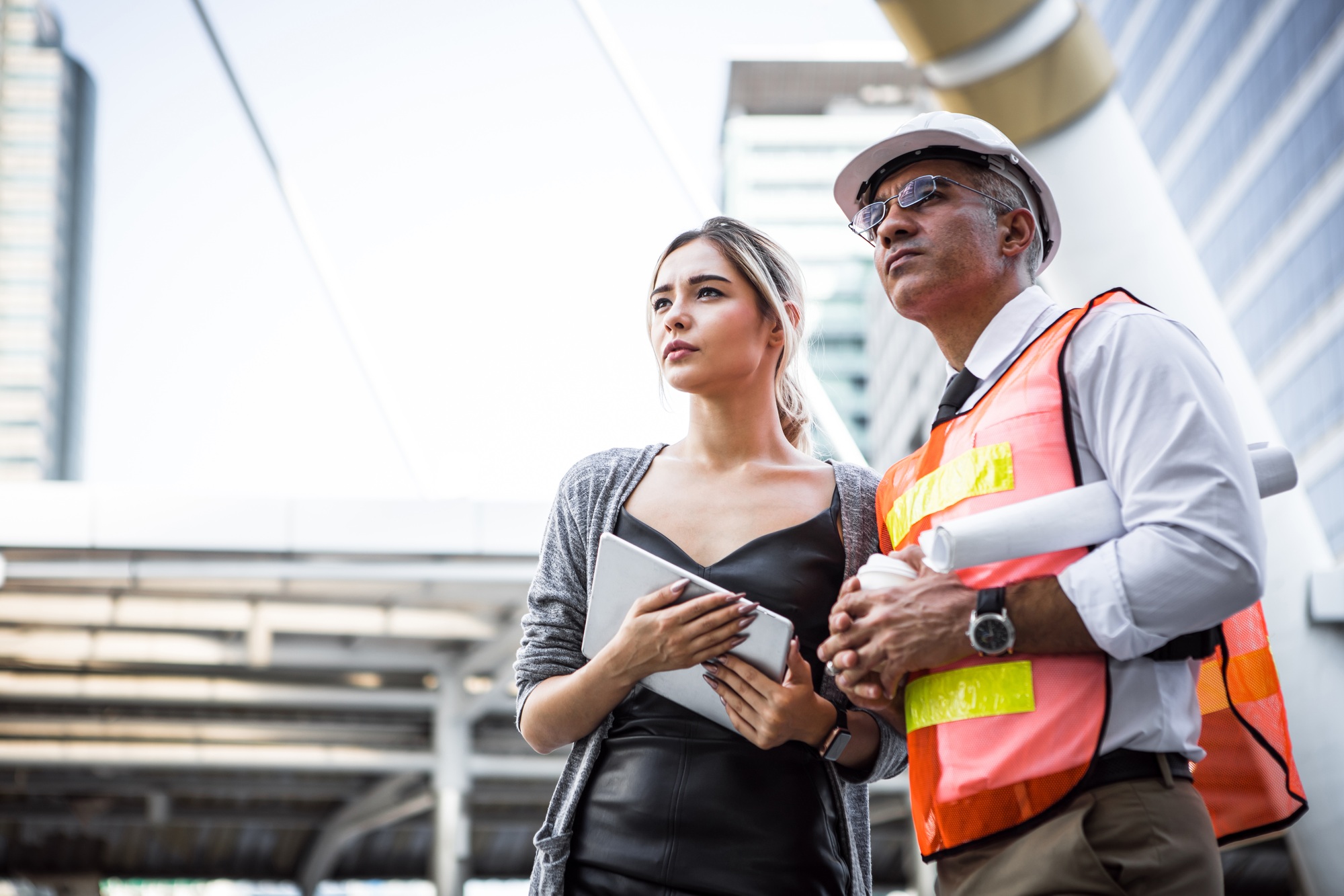 Engineers describe details of project to customers