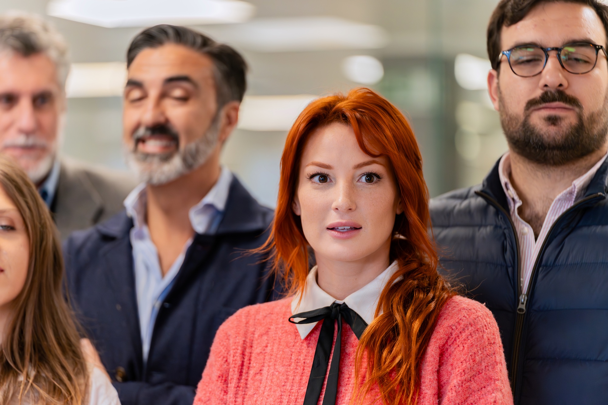 Focused team members in a strategic meeting.