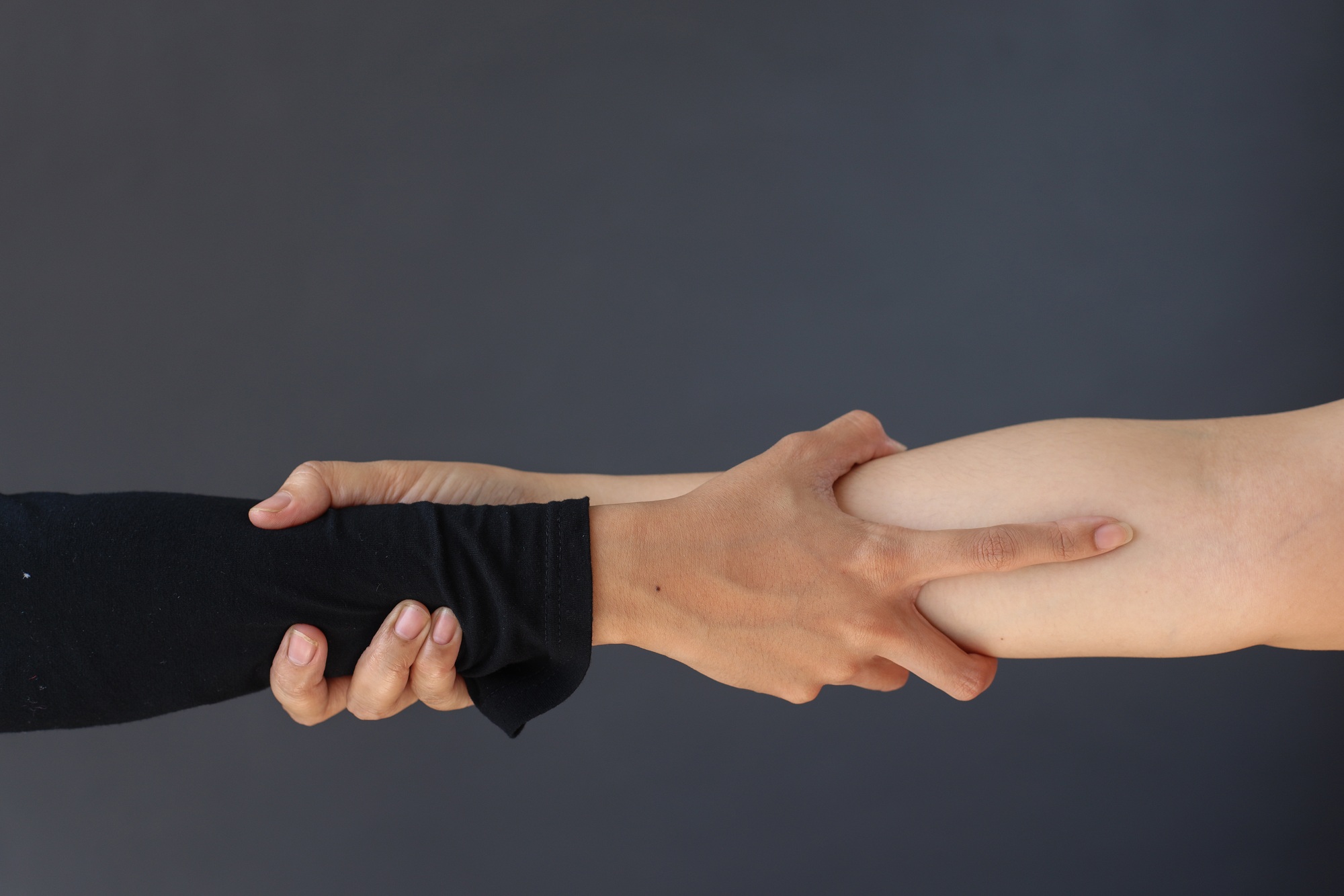 Hands holding make stronger