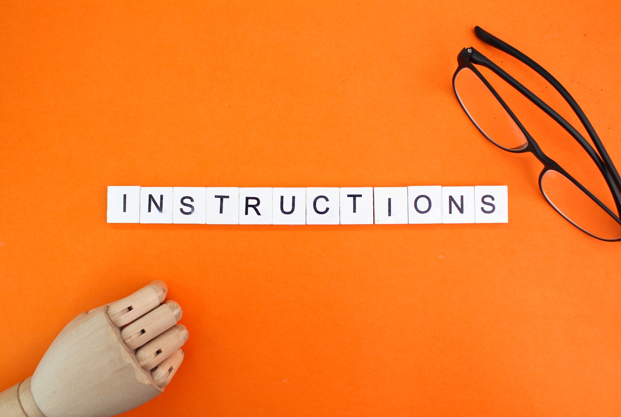 letters of the alphabet with words of instruction.