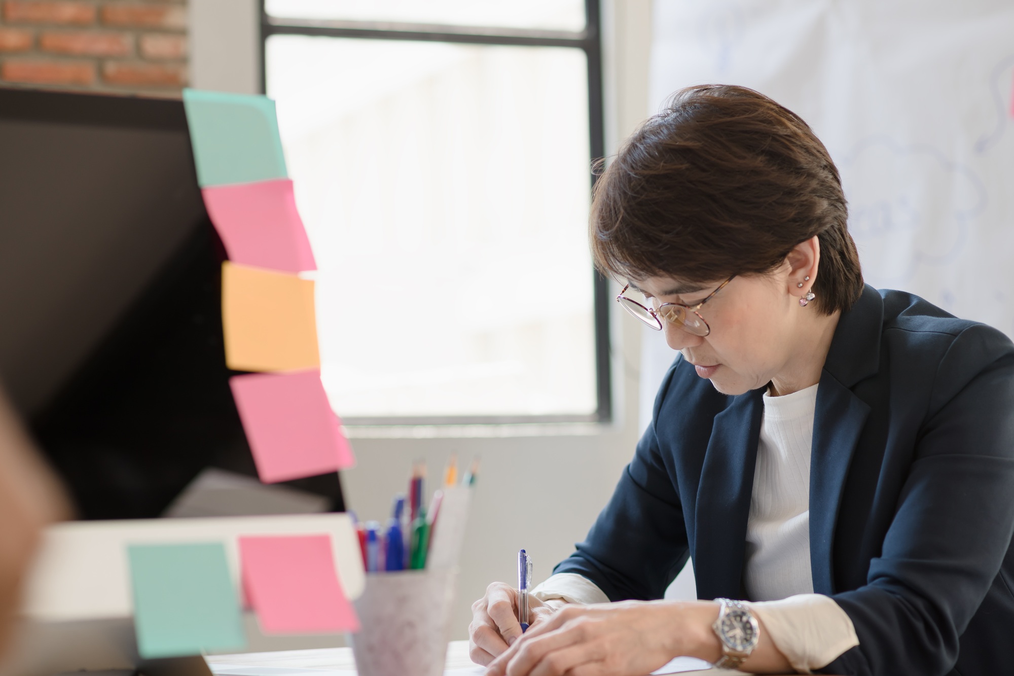 Mature senior business woman manager
