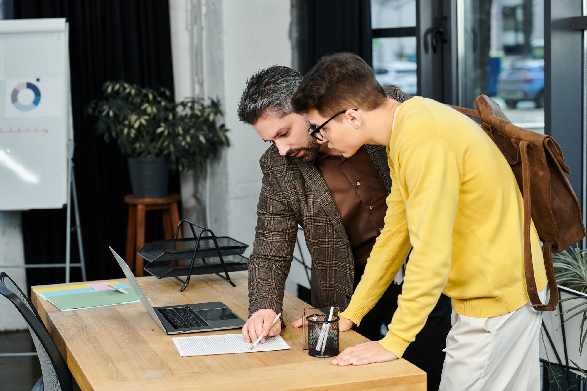 New employee orientation at a modern office workspace with engaged discussions