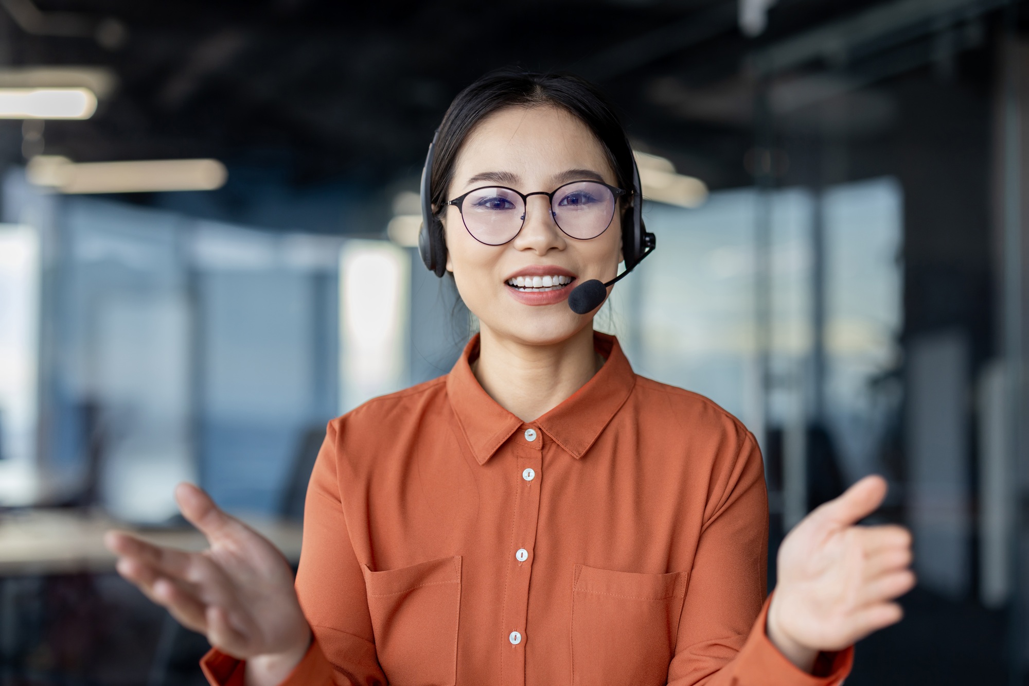 Professional businesswoman leading an online meeting