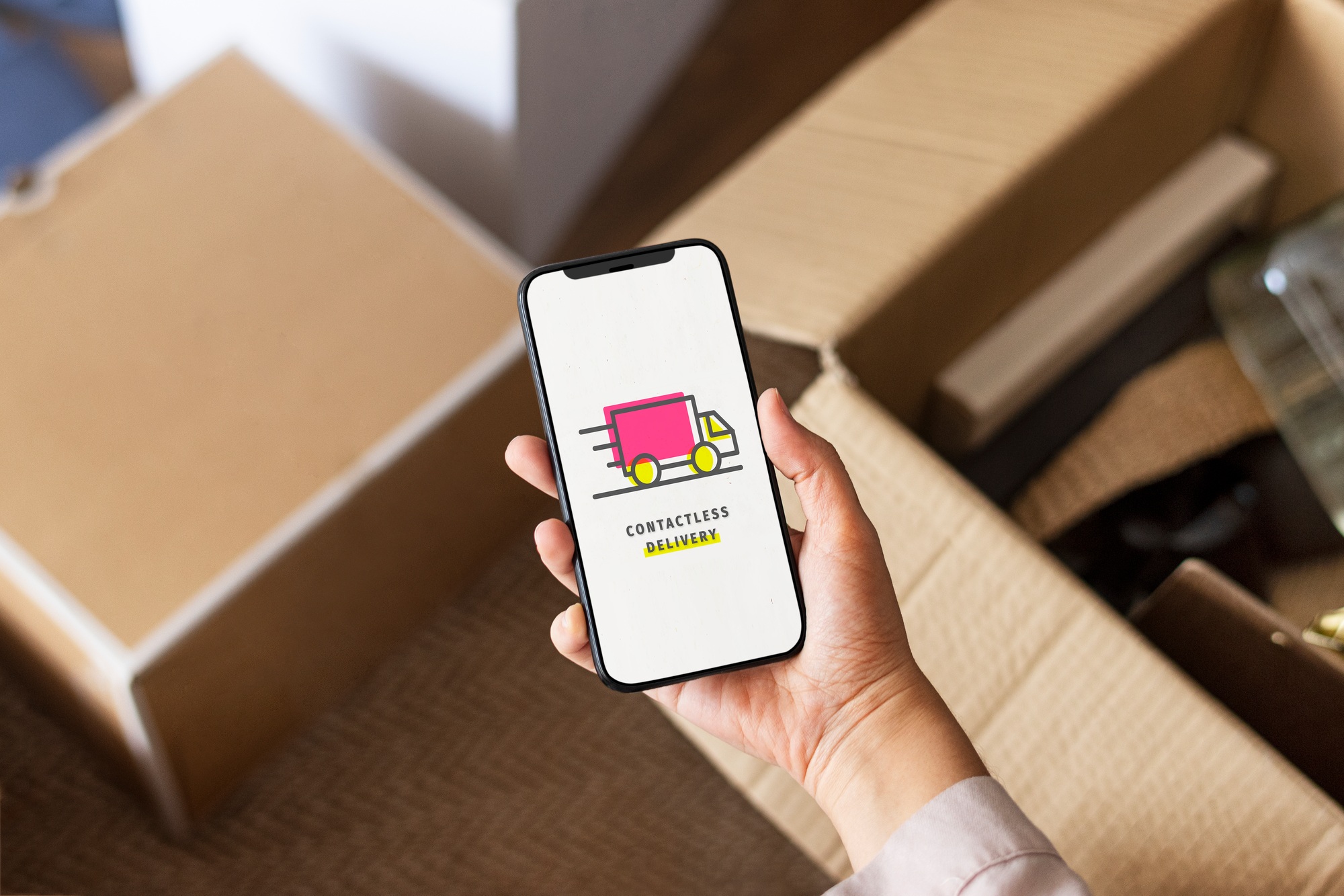 Smartphone with delivery service UI app