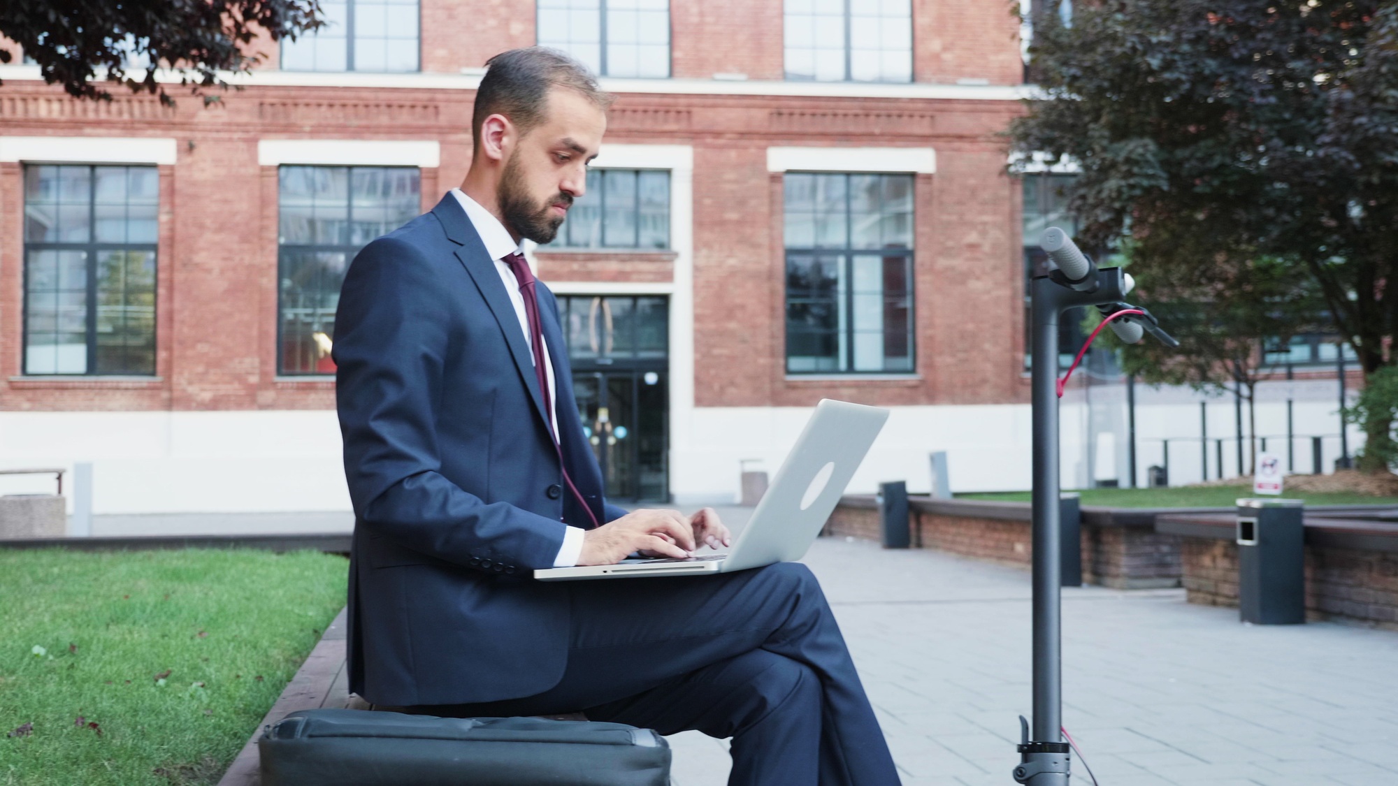 Successful leader in suit working at management presentation