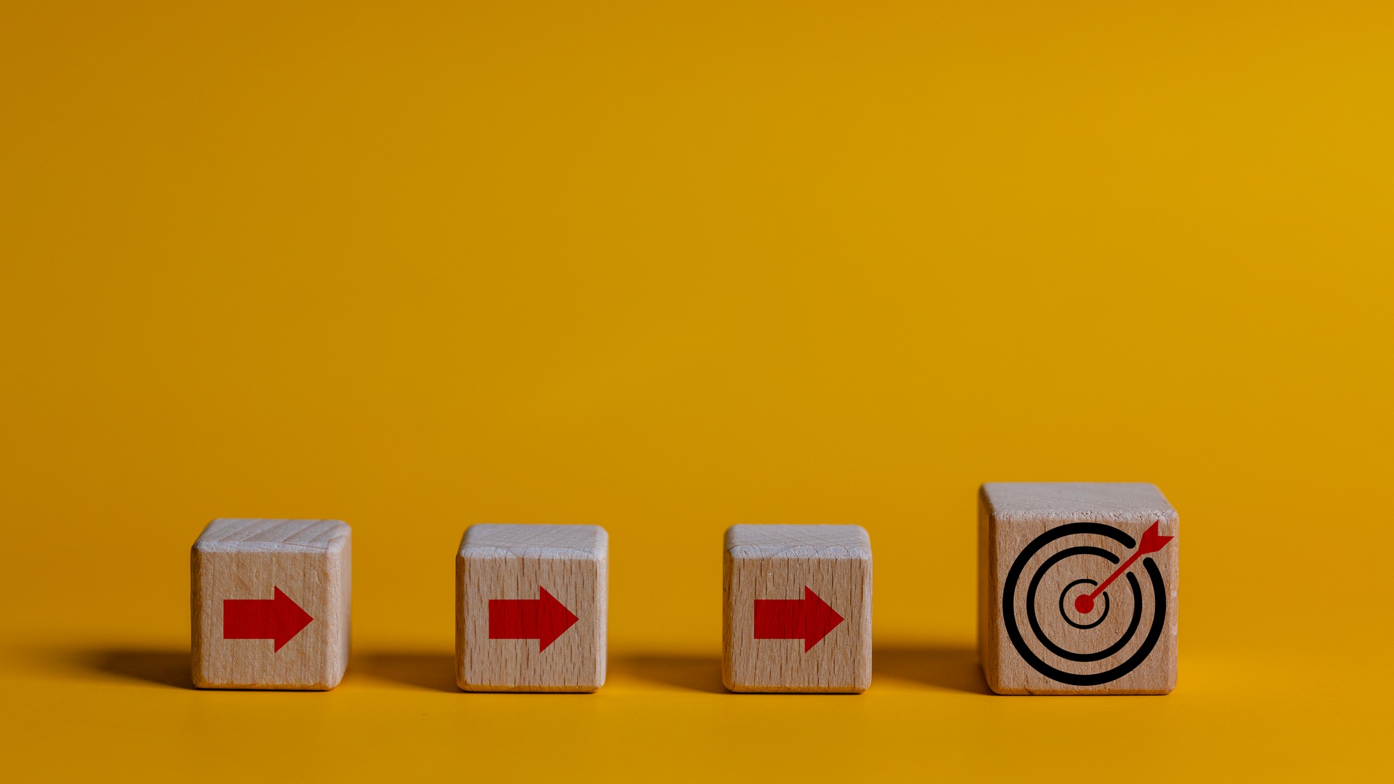 Target board with business icons, Business strategy planning management, Progress of business