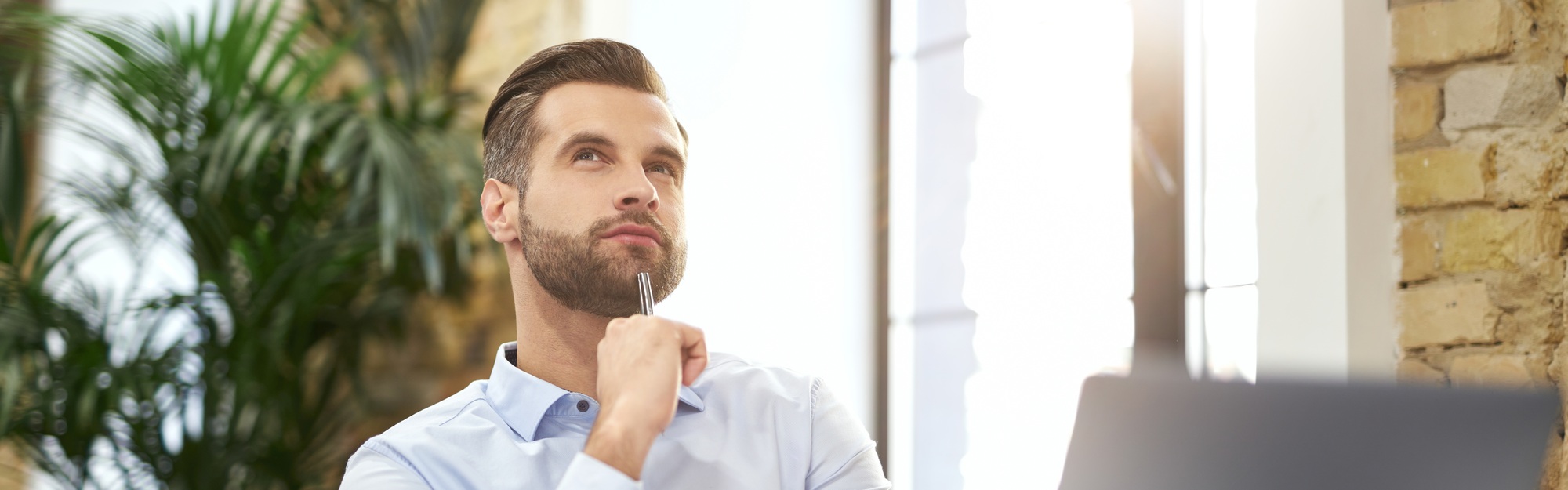 Thoughtful person trying to find the best solution
