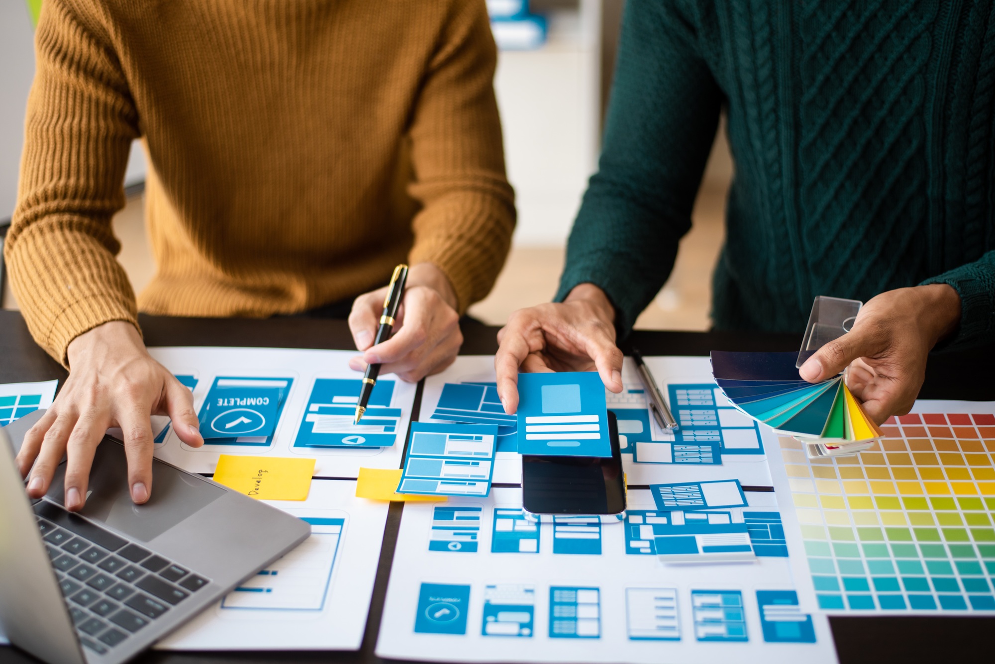 UX graphic designer planning application process development prototype wireframe