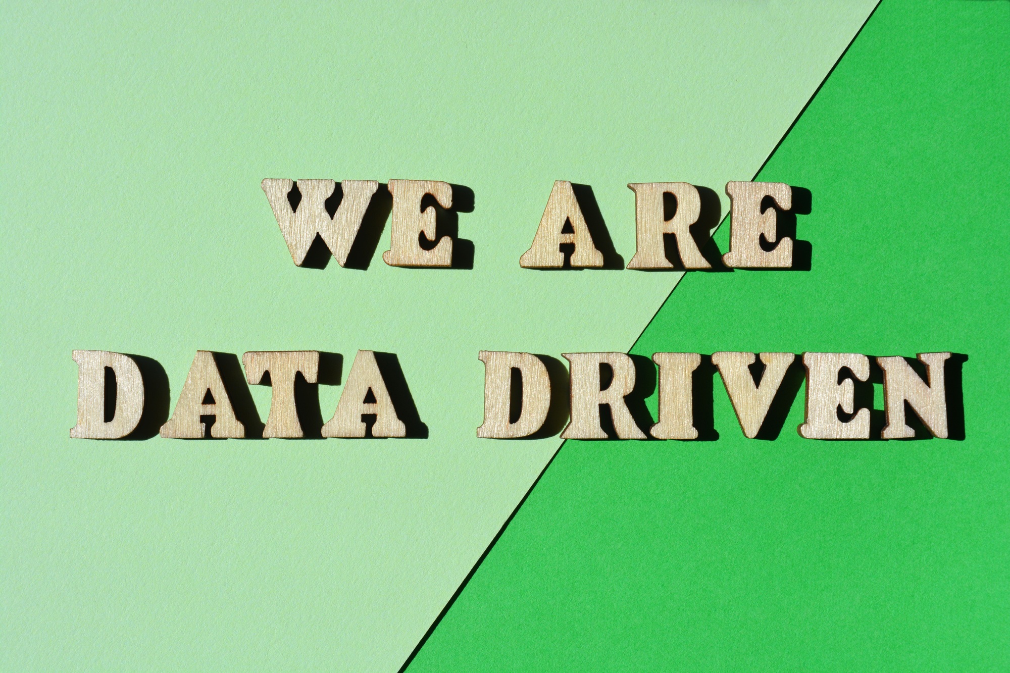 We are data-driven, phrase as banner headline