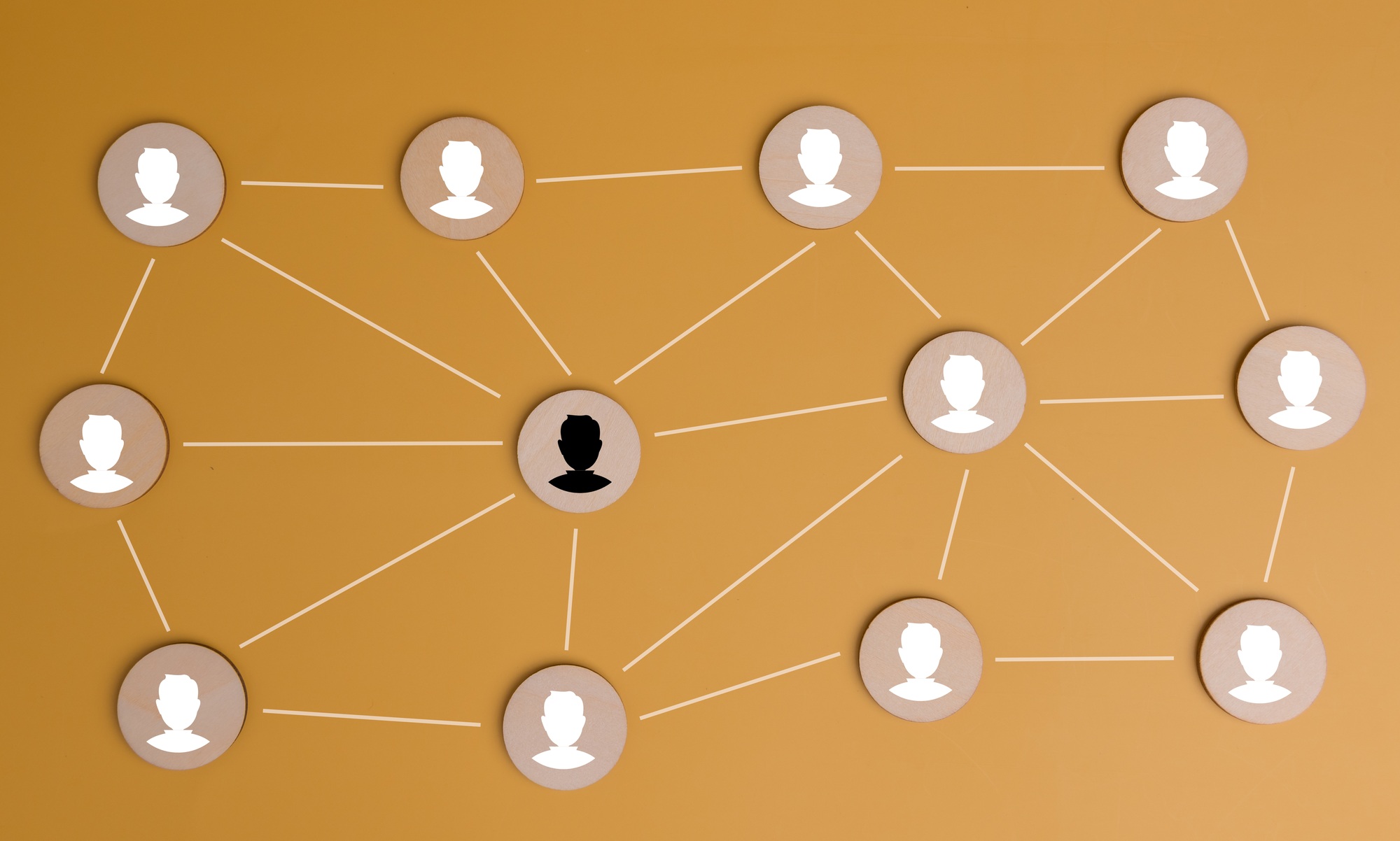 wooden with person icon leadership, team building, recruitment employee business, management