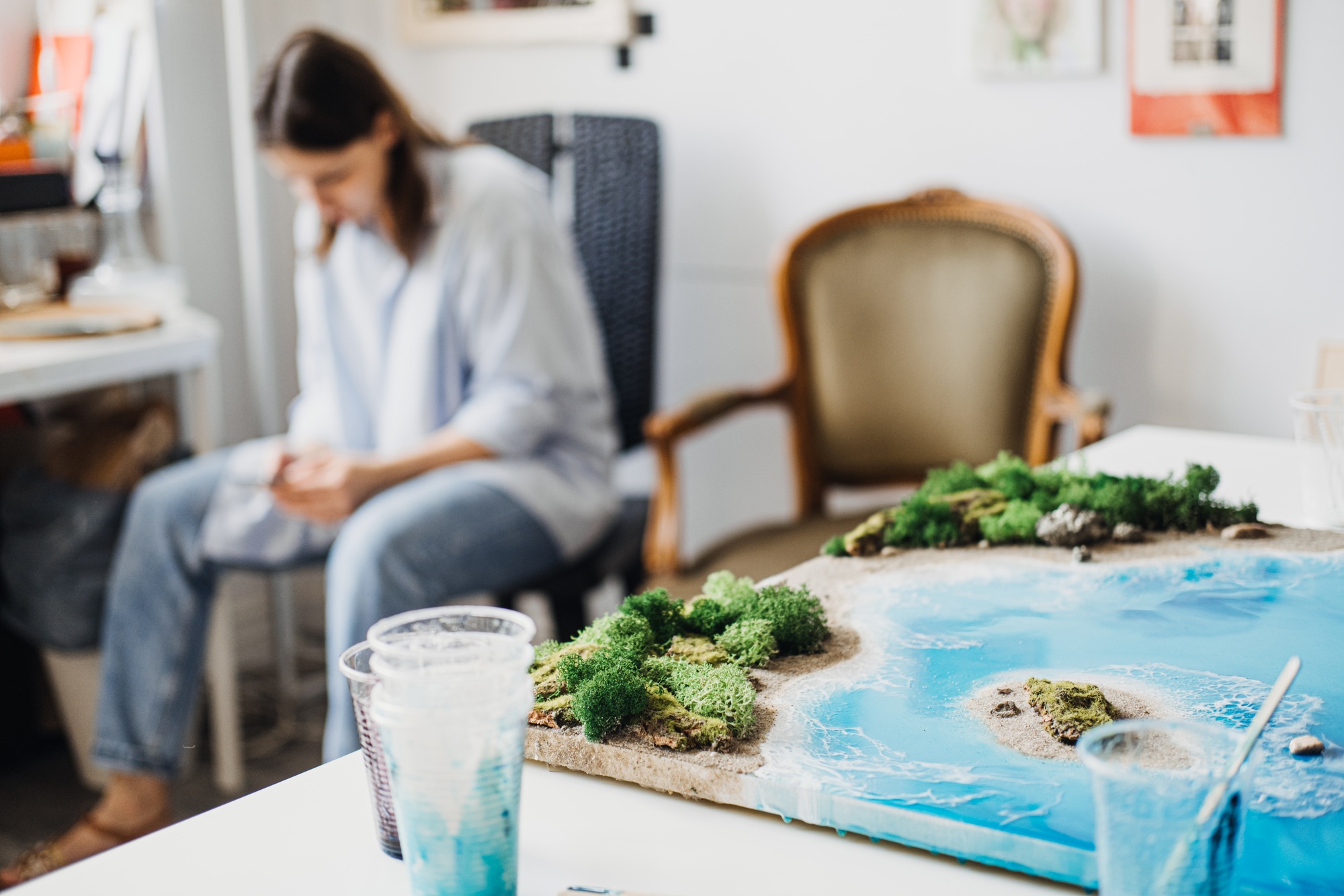 Artist Contemplating Her Next Steps in Selling Paintings and Crafts
