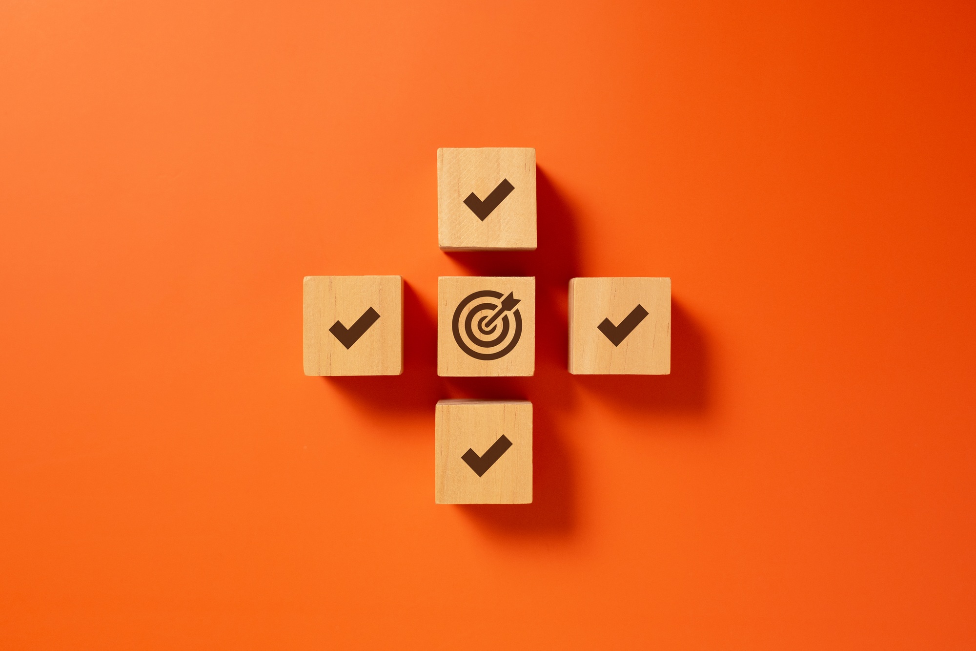 Business target goal and arrow icons, Business strategy planning