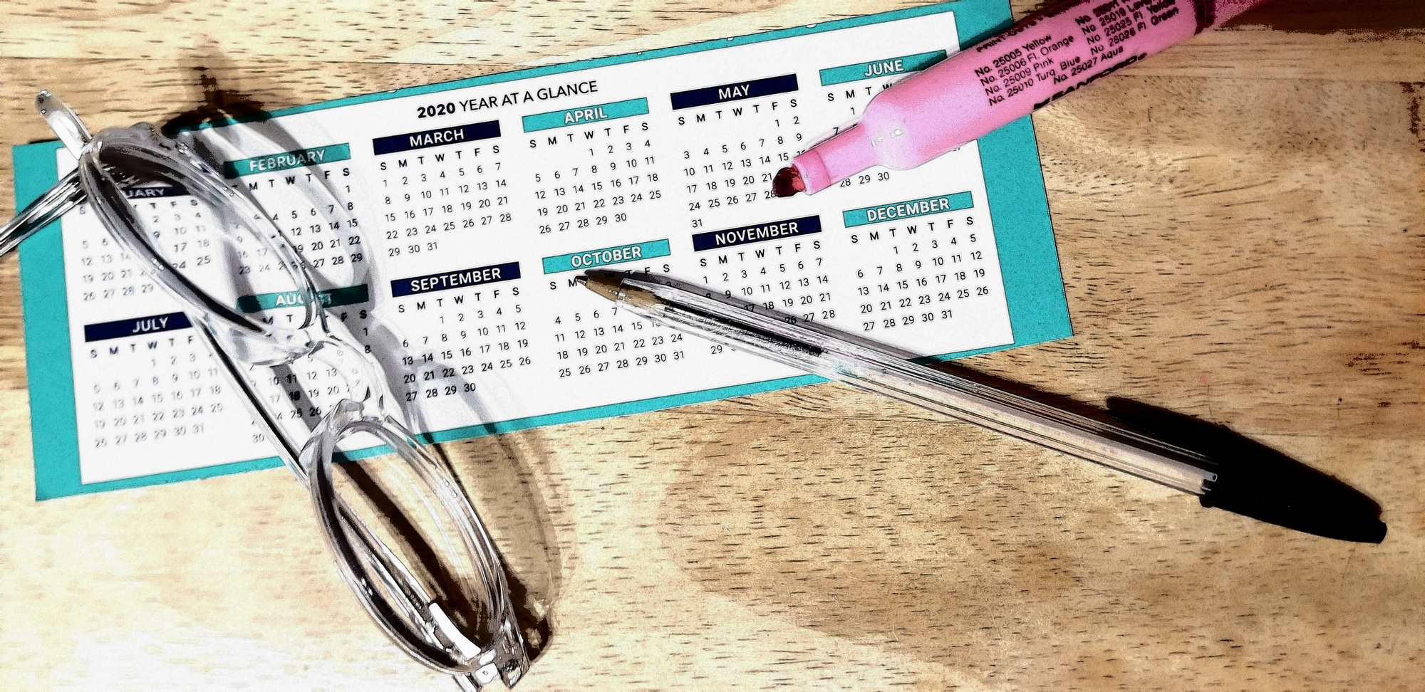 Calendar! Flat Lay! Dates and Schedules!