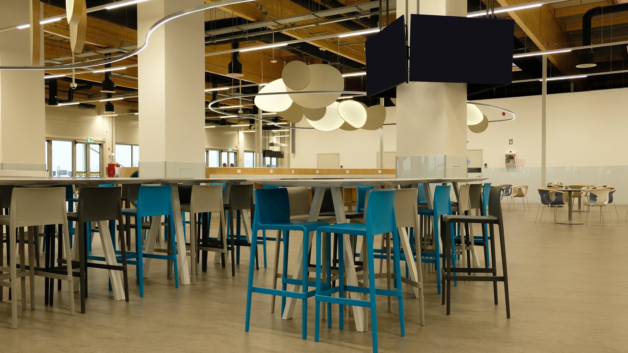 Coworking space with mock-up for text or logo. Coworking interior design.