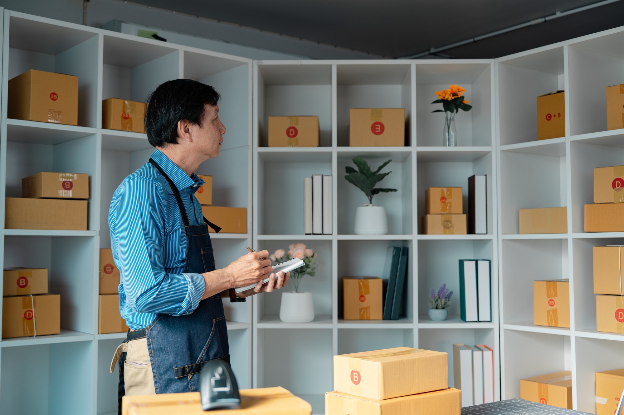 E-business inventory tracking and organization for small business efficiency