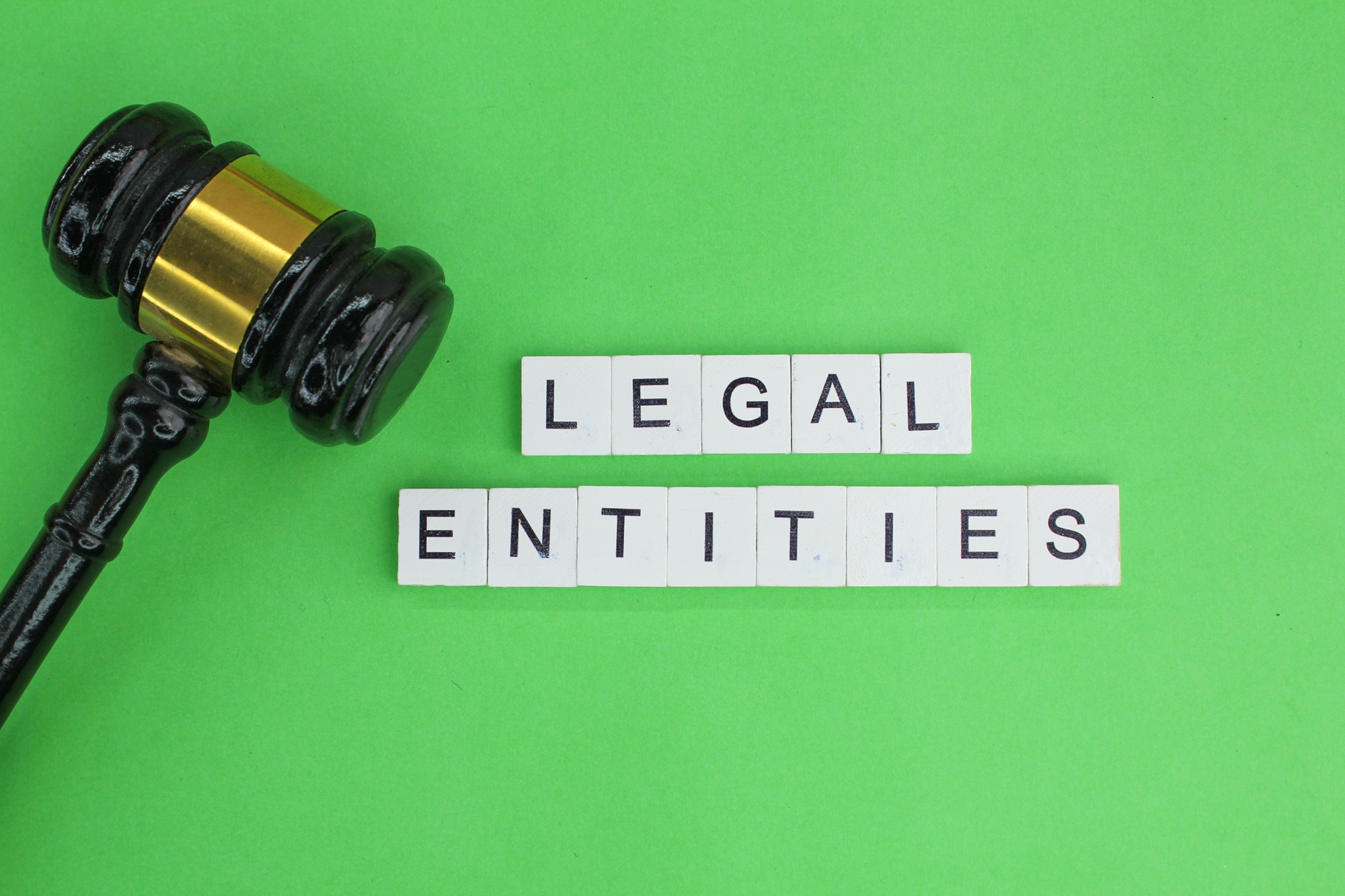 letters of the alphabet with the word legal entities.