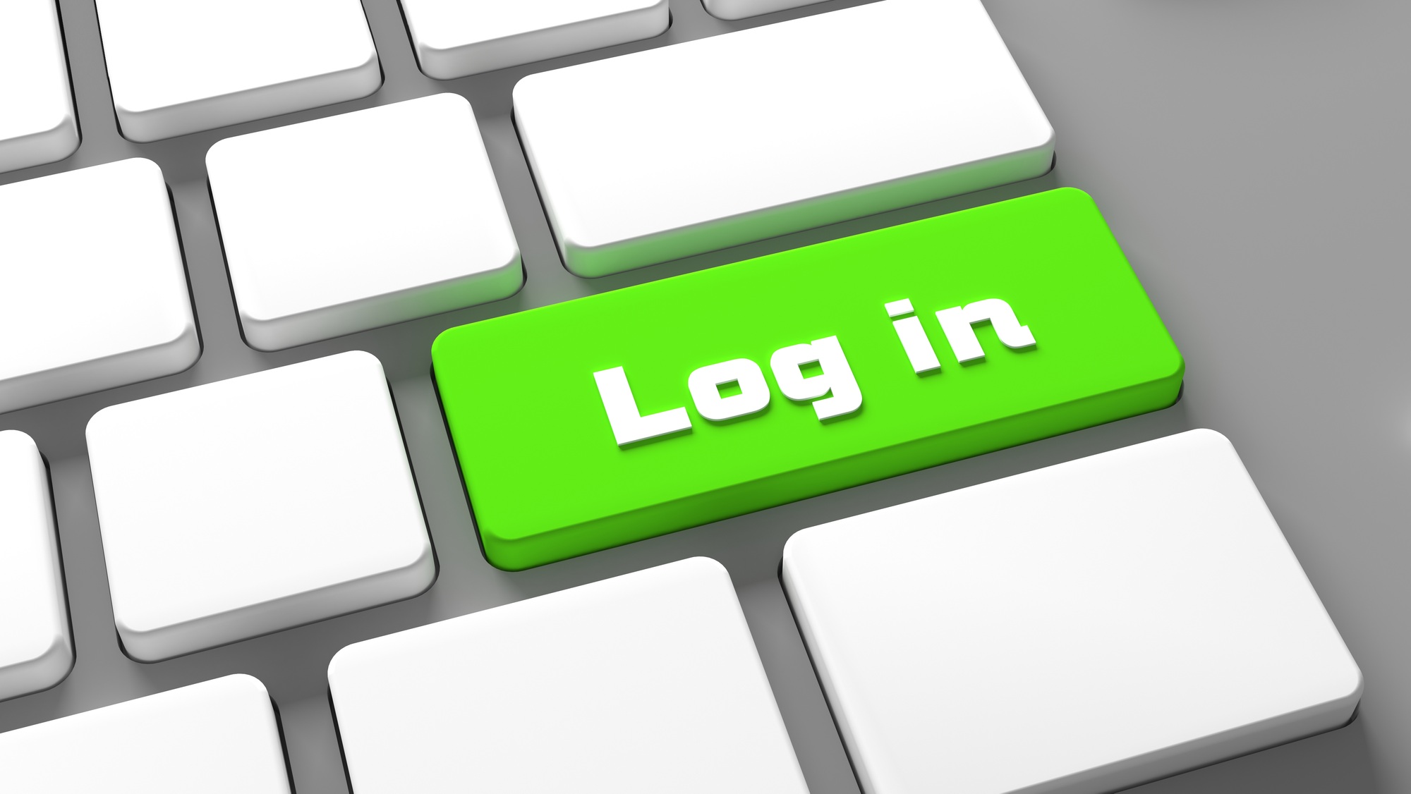Log in Keyboard button - internet Online sign in concept Register to website