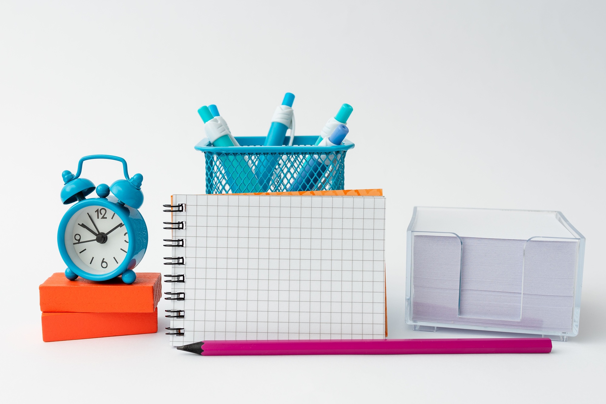 Tidy Workspace Setup Writing Desk Tools And Equipment Time Management
