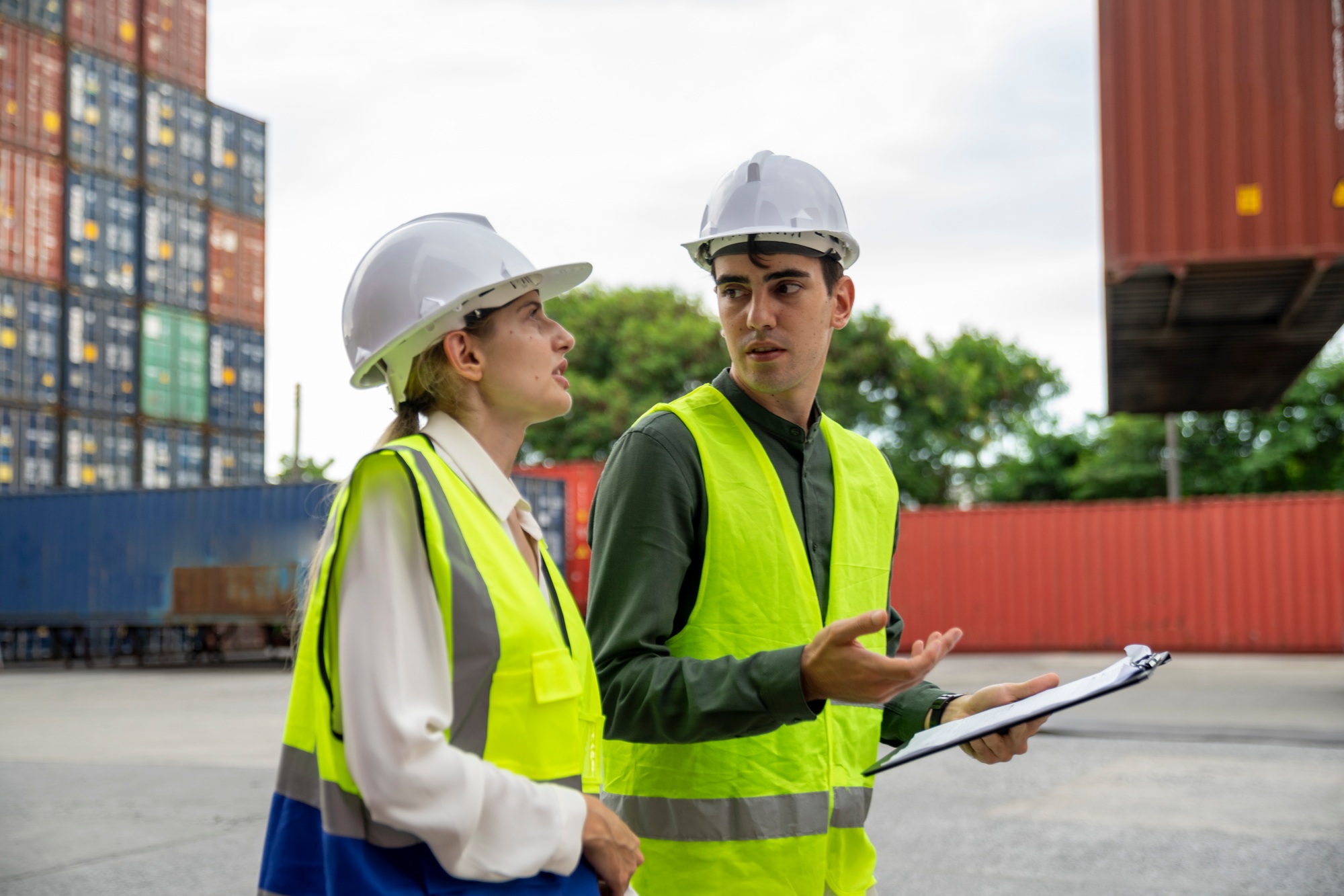 Logistics supply chain management and international goods import-export concept .